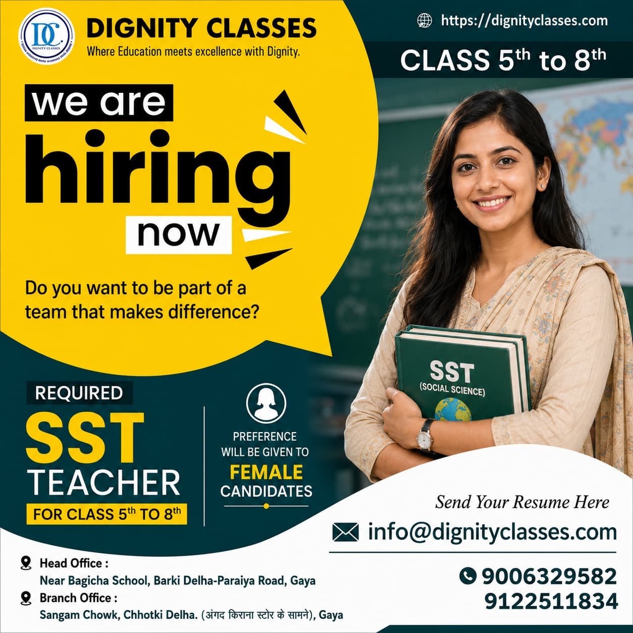 Dignity Classes notice